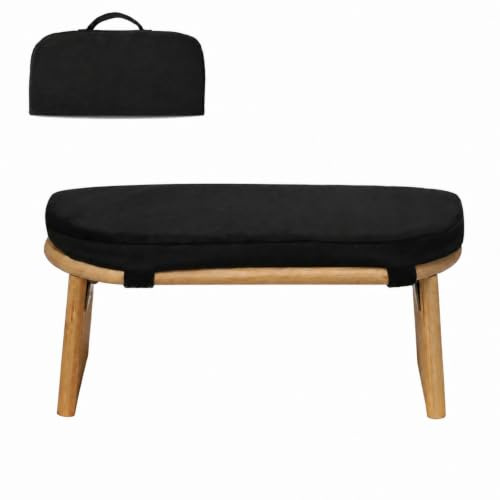 Hellery Meditationsbank mit Kissen tragbar Meditationsbank bequem Yogabank für Meditierende, Gebet, Schwarz