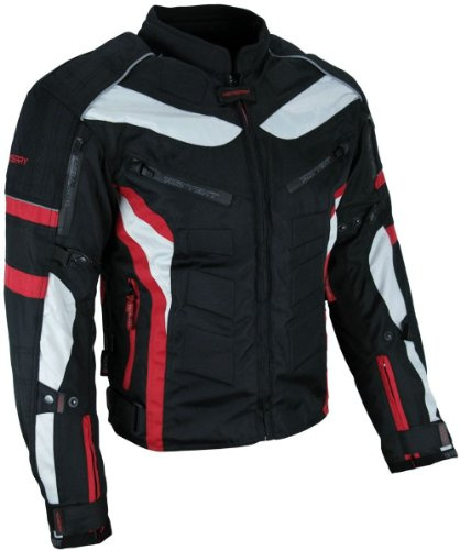 HEYBERRY Textil Motorrad Jacke Motorradjacke Schwarz Rot Gr. M