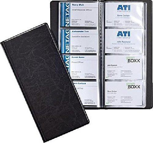 Durable 240201 Visitenkartenhalter schwarz - Visitenkartenfächer (schwarz, 192 Karten, 115 mm, 253 mm)