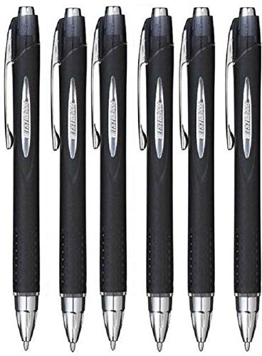 Uni Ball Black Jetstream Retractable Broad Rollerball Pen 1mm Nib Tip SXN-210 (Pack Of 6)