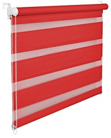 KS Handel 24 DOPPELROLLO DUOROLLO 75 cm BREIT 200 cm LANG ROT INKL. SEILZUG FENSTERROLLO KLEMMROLLO Jalousie