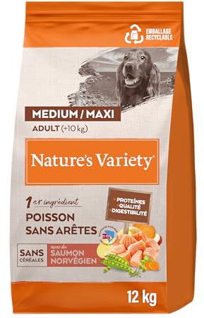Nature's Variety No Grain Croquettes pour Chiens Adultes - Saumon Norvégien - 12kg