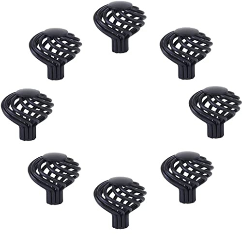Creatwls 8pcs Vintage Black Bird Cage Spiral Shape- Cabinet Door Knobs - Kitchen Wardrobe Dresser Pull Handle -Cupboard Drawer Cabinet Furniture Hardware