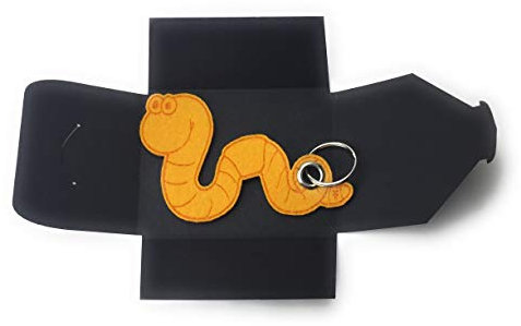 Filz-Schlüsselanhänger Regenwurm (Gelb) als Geschenk - made in germany