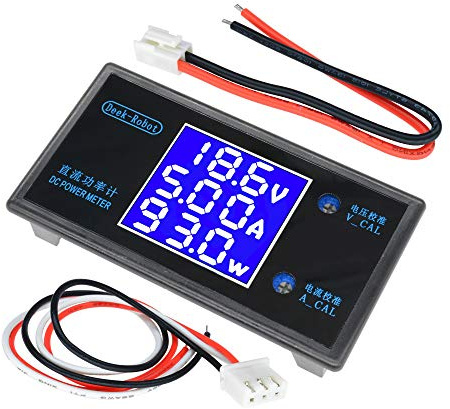 MJJEsports Dc 50V 5A Pantalla Lcd Digital Voltímetro Amperímetro Dc 12V Wattmeter Voltaje Corriente Medidor De Potencia Detector Probador Monitor 250W