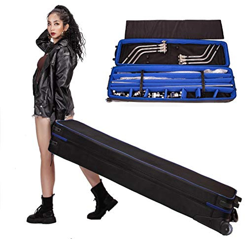 Fotoblitzkoffer Fotokoffer 138x36X21cm Stoßfest Studiotasche Transporttasche mit gepolsterten Riemen Radfach Kamera Griff Lichtstativ Stativ Strobe Umbrella Studio Videokamera
