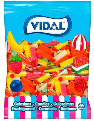 Vidal Dedos Surtidos Brillo Golosina, 1000 gr