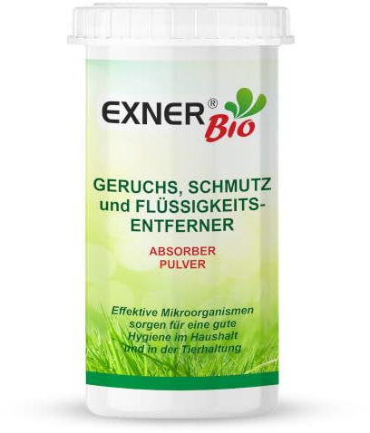 Exner Bio Enzymreiniger Granulat – Geruchs- & Fleckenentferner für Katzenstreu, Teppiche, Sofas & Polster – Mit effektiven Mikroorganismen gegen Urin, Tiergerüche & Haustierflecken – 250 g