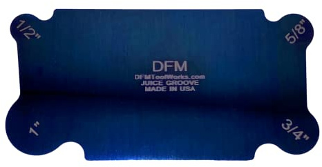 DFM Tool Works Curved Cabinet Scraper Cards - Precision Cabinet Scraper for Woodworking, Multi-Use Woodworking Tools, Wood Finishers, Quality Card Scraping Tool, Made in USA, Juice Groove - Blue