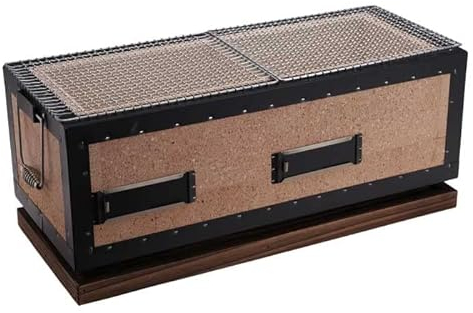 Konro Grill – traditioneller japanischer Holzkohlegrill aus natürlichem Diatomit Sedimentgestein – ideal für Yakitori & Yakiniku – kompakter Tischgrill – handgefertigt in Japan - Mittel (54x23x20cm)