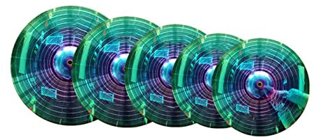 platillos Juego De Platillos De Aleación De 5 Piezas Colorido 14 Hi-Hat + 16 + 18 Crash + 20 Ride + Bolsa para Practicar