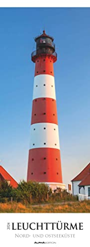 Leuchttürme - Nord- und Ostseeküste 2024 - Streifenkalender XXL 25x69 cm - Bildkalender im Hochformat - Wandplaner - Leuchtturmkalender