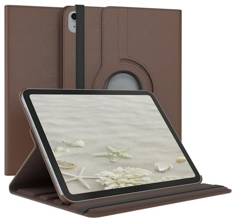 EAZY CASE - Étui pour Tablette iPad 10,9 10. Gen Housse de Protection Smart Cover Support Rotatif Pochette Pliante 360° pivotante avec Fonction Stand Cuir synthétique Marron