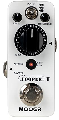 MOOER Micro Looper II Gitarren-Looppedal mit 480 Minuten Aufnahme, AUTO REC Funktion, 3 Sparbanken und 16 Steckplätzen pro Bank