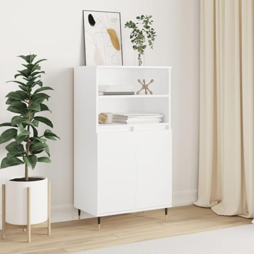 AUVYI Highboard Weiß 60x36x110 cm Holzwerkstoff Mehrzweckschrank Vorratsschrank Barschrank Schrank Organizer Möbel Kleiderschrank Kinderzimmer Küchenschränke Fernsehschrank