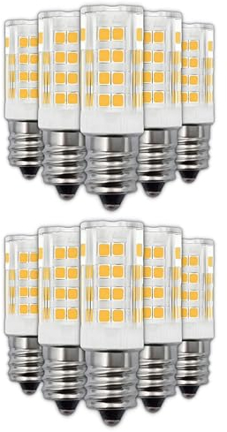 CLAR - Bombilla Campana Extractora, Bombilla Lampara de Sal, Bombilla Casquillo Fino LED E14, Bombilla Pequeña, Bombillas Campana Extractora, Bombilla Frigorifico 3W 230V 3000ºK (Pack 10)