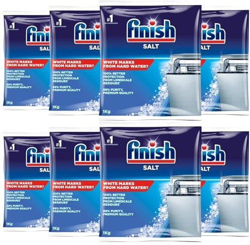 Finish Dishwasher Salt Box, 8kg, Prevents Limescale Build Up, Effective against Hard Water (Pack of 2x4kg)