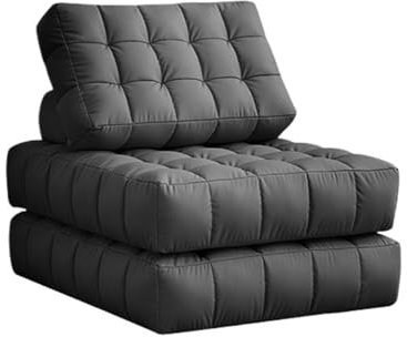 Cenz-888 Klappbarer Schlafsesselfa Klappbares Schlafsofa, Boden-Gästesofa-Stuhl, gepolstertes Boden-Gästebett, ausklappbare Chaiselongue for Wohnzimmer, Schlafzimmer, Büro(Color:Black-A)