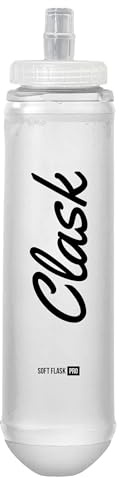 Clask Soft Flask Bouteille d'eau souple avec bouchon facile à remplir et fond thermomoulé, facile à placer dans votre poche, souple, souple et confortable 500 ml (transparent)