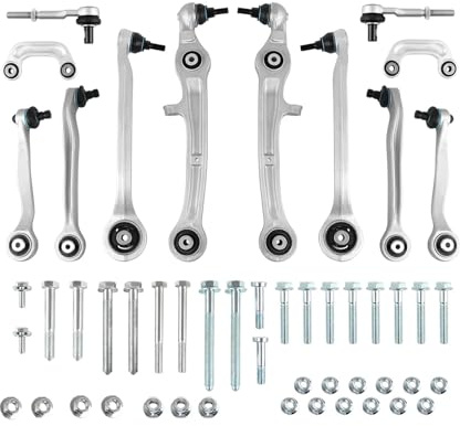 Densieg 12-tlg Querlenker Satz Vorderachse für A6 C6 4F2 4F5 4FH (2004-2011) – Komplettes Fahrwerk Reparatur Kit mit Traggelenken & Spurstangen – Ersatz für 4F0498998 8F0498998 4F0498998S1