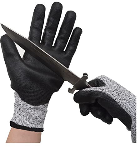 Schnittfeste Handschuhe 1 Paar Schutzhandschuhe Anti-Schnitt- und Pannensichere Verschleißfeste Anti-Schnitt-Handschuhe Anti-Blatt-Garten-Tauch- und Anti-Öl-Handschuh für Kochmesser, Metzger, Fleischs