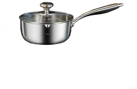 LVYXON Stainless Steel Saucepan, Small Induction Cookware Pot with Lid,3-Ply Thicken Pan & Heatproof Handle, Suitable for All Cooktops, Oven(16cm)