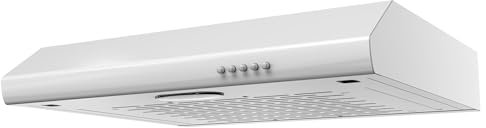 FIREGAS Hotte aspirante 60 cm - Extraction et recyclage avec filtre à charbon inclus - Filtre d'extraction mural - Lampe LED - Blanc