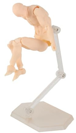 Action-Figur-Körper, Flexibel, Praktisch, Silbergrau, Zeichenpuppe, Bewegliches PVC mit Halterung für den Unterricht (Mann #11)