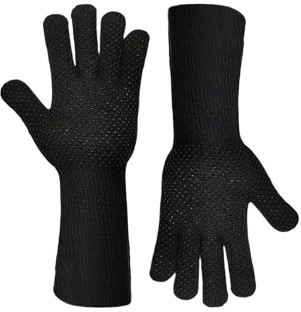 Gants de cuisine en silicone, résistants à la chaleur, gants de cuisine en silicone, gants de barbecue avec protection contre la chaleur - Gants anti-brûlure flexibles et confortables pour les