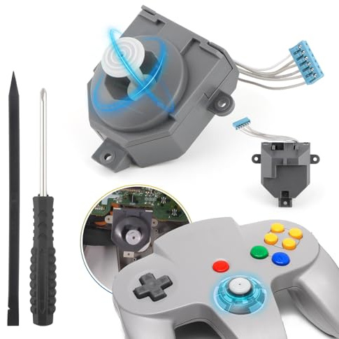 Joysticks de rechange pour Nintendo N64 pour manette Nintendo 64 Effet Hall 3D analogique Stick Module joysticks de roue Pièces de rechange avec outils de réparation