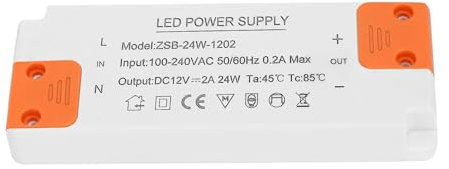Gonew21 LED Trafo 12V Netzteil - Trafo 230V Auf 12V LeD, Netzteil 24W 12V 2A, Led Driver Transformator Kein LED-Flimmern, Kein Transformator-Rauschen, Niedervolttrafo FüR G4 Mr16 Gu5.3, 1 stüCk