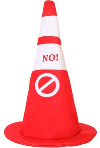 Luxylei 3D-plüsch-verkehrskegel-Hut, Rote Verkehrskegel-Kopfbedeckung, Lustiger Verkehrskegel-kostüm, Straßenparty-Kopfschmuck Für Party, Cosplay, Verkleidung