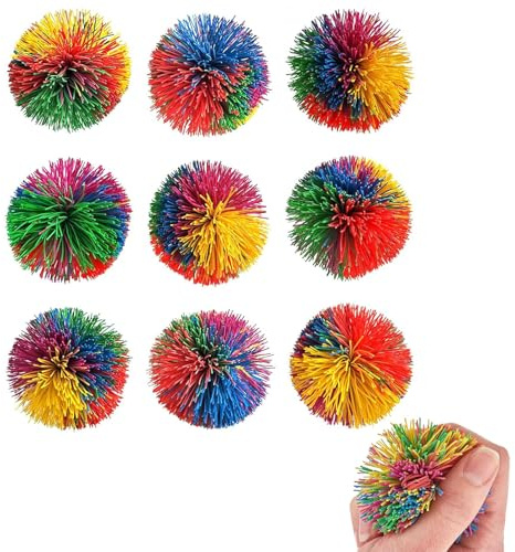 10 Stück Bunte Wuschelball – Fidget-Silikon-Bälle 6,5 cm, ideal für Kindergeburtstage als Kindergeburtstag Mitgebsel, für Party, Familienspiele, Outdoor oder als Stressball für Kids & Erwachsene