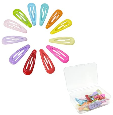 SuriNexCentrics Snap Hair Clips for Girls, 30 Pack Baby Hair Snap Clips, Small Metal Hair Clips for Girls, Mini Hair Clips Snap Ons in Candy Colours with Storage Box, Baby Clips for Baby Girl
