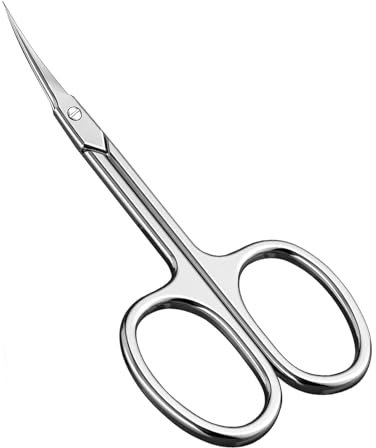 Dryxog Forbici Acciaio Lnossidabile, Forbicine per Cuticole Punta Curva Sottile Lmpugnatura Rotonda Extra Affilate Taglia Cuticole per Pedicure Bellezza Unghie Sopracciglia Ciglia
