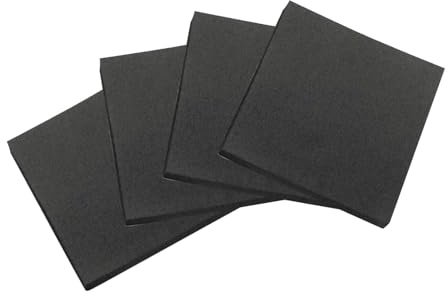 SDLDEER Fogli autoadesivi in schiuma, 10 cm x 10 cm x 2 cm, cuscinetti in gomma antiurto e antiscivolo per mobili, protezione del pavimento per gambe delle sedie (4 pezzi, nero)