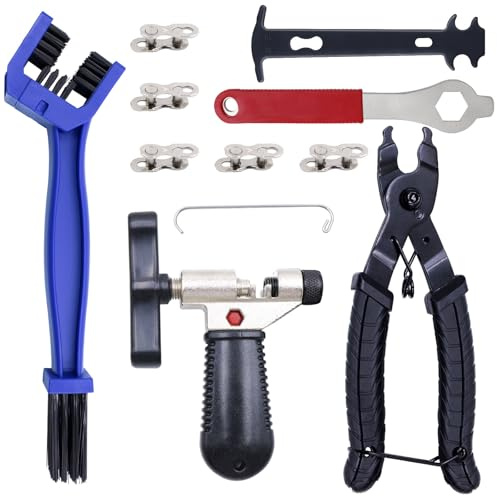 Primasage Herramienta Divisor de Cadena, Alicate de Cadena de Bicicletas Incluye 5 pares de Remaches, Tronchacadenas para Cadenas de Bicicleta de 6 a 12 Velocidades
