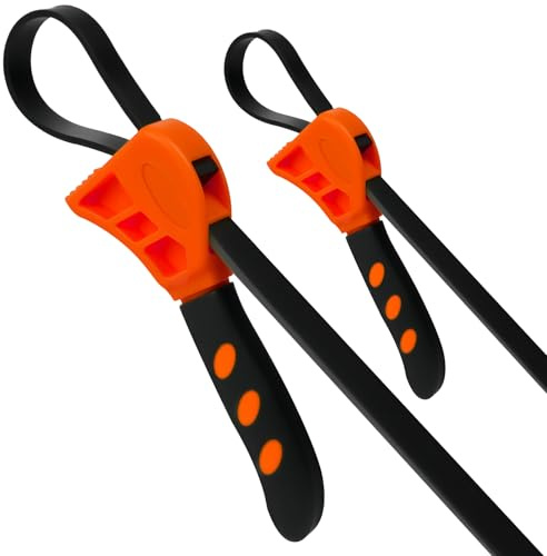 HOTUT Adjustable Rubber Strap Wrench,2pcs Multi-Purpose Rubber Wrench,Strap Wrench Set for Jar Opener,Pipes,Plumbing,Oil Filter,Shower Head,Water Filter,Mechanics Plumbers DIY