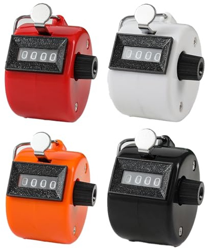 YTLSDHF Clicker Counter, 4 Pack Handheld Tally Counter, 4.6 x 4.3 x 5.5 cm, Durable Mechanical Counters for Sports Training, Warehouse Inventory, Kids Counting Games, Event Attendance Tracking
