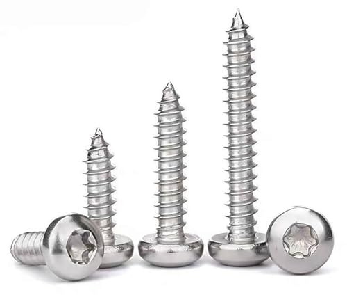 EBAIJQUO M6 × 40 mm Torx rundhuvud träskruv 304 rostfritt stål självgängande höghållfasta skruvar för konstruktion och snickeri (20 stycken)