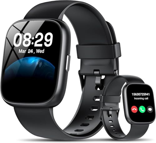 Smartwatch Uomo Donna con Alexa, 1.83 Orologio Smart Watch, Chiamate Bluetooth, 110+Modalità Sportive, Impermeabile IP68, Orologio Fitness con Frequenza Cardiaca/Sonno/Calorie per Android iOS, Nero