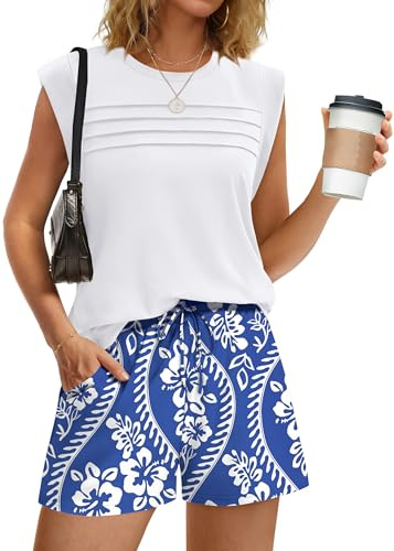 WIHOLL Lounge Sets for Women Short Summer 2 Piece Cruise Outfits Women's Clothing Beach Vacation Clothes Loungewear Matching Sets Women Clothing Two Piece Track Suits Business Casual Outfits L