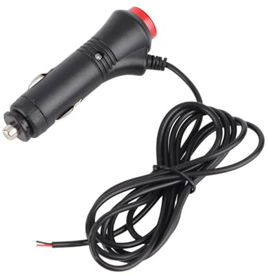Generic Spina Accendisigari Maschio per Auto, Connettore Accendisigari 12V-24V 1,5 M per Carichi Pesanti con Pulsante Interruttore a Filo per Automobili per Automobili