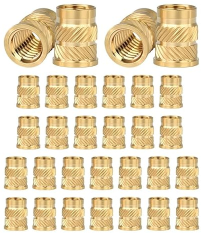 30 inserti filettati M3 con fissaggio a calore, inserti per collarino zigrinati in ottone per stampa 3D e componenti in plastica