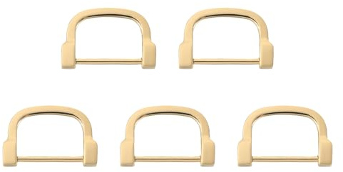 sourcing map Anillos en D con grillete, 5 hebillas de anillo en D de aleación de zinc de 0.98 pulgadas en forma de U para bolsos, bolsos, manualidades, llavero, color dorado