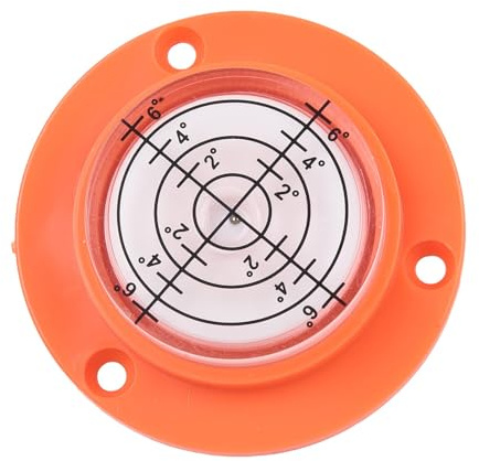 Nivel de burbuja circular de 50 x 12 mm para herramientas de nivel de burbuja, vial horizontal acrílico con precisión de 60 pies, negro o para opciones de concha naranja (concha naranja, agua blanca)