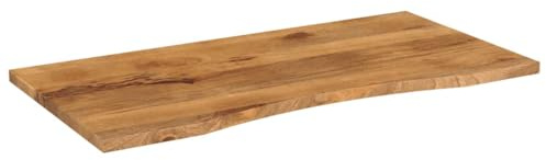pokgdf Massivholz Tischplatte für Büro und Homeoffice Schreibtischplatte aus massivem Mangoholz mit natürlicher Maserung 120x50x2,5 cm Natürliche Mangoholz Schreibtischplatte