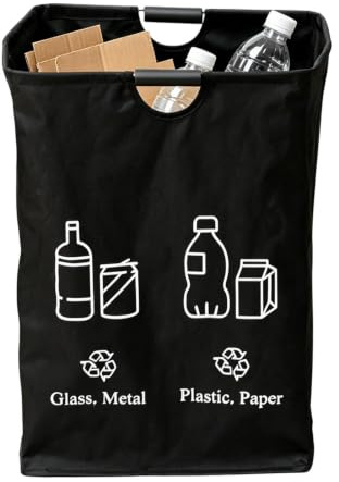 Generisch Panier de tri – Porte-bouteille en tissu, récipient de nettoyage rectangulaire, réceptacle respectueux de l'environnement, station de déchets mobile | Sac utilitaire robuste, entretien