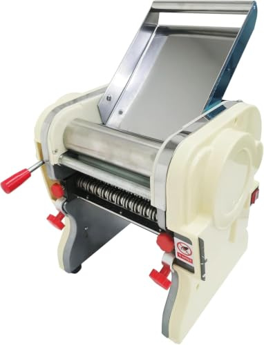 Macchina per La Pasta Elettrica in Acciaio Inox da 550 W, con Spessore Regolabile E Lama A Doppio Uso, Ideale per Uso Domestico E Commerciale.