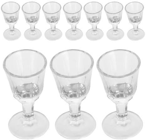 JOINPAYA Bicchieri da Liquore Design Vintage Elegante 10ml in Vetro Set 10 per Vino e Cocktail per Feste e Serate Speciali